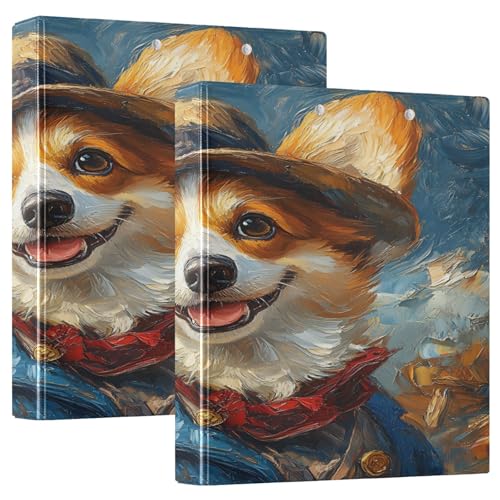 3 Ringbücher Notizbuch Binder Aktenordner Corgi Hut für Dokumentenorganisation zu Hause, in der Schule oder im Büro von ISAOA