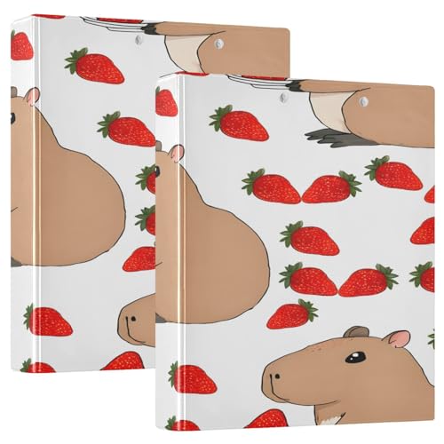 3 Ringbücher Notizbuch Binder Aktenordner Cute Capybara Juicy Strawberry für Dokumentenorganisation zu Hause, in der Schule oder im Büro 3 Ringbücher Notizbuch Binder Aktenordner Cute Capybara Juicy Strawberry für Dokumentenorganisation zu Hause, in der Schule oder im Büro von ISAOA