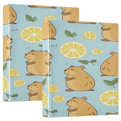 3 Ringbücher Notizbuch Binder Aktenordner Cute Capybara und Zitrone für Dokumentenorganisation zu Hause, in der Schule oder im Büro 3 Ringbücher Notizbuch Binder Aktenordner Cute Capybara und Zitrone für Dokumentenorganisation zu Hause, in der Schule oder im Büro von ISAOA