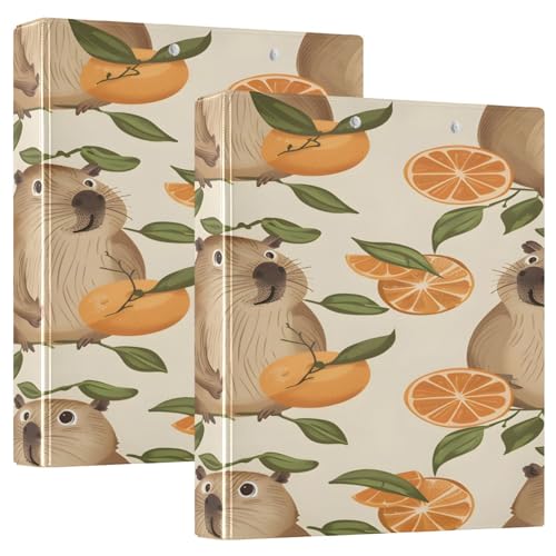3 Ringbücher Notizbuch Binder Aktenordner Cute Capybaras mit saftigen Orangen für Dokumentenorganisation zu Hause, in der Schule oder im Büro 3 Ringbücher Notizbuch Binder Aktenordner Cute Capybaras mit saftigen Orangen für Dokumentenorganisation zu Hause, in der Schule oder im Büro von ISAOA