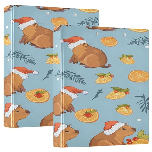 3 Ringbücher Notizbuch Binder Aktenordner Cute Capybaras und Hut für Dokumentenorganisation zu Hause, in der Schule oder im Büro 3 Ringbücher Notizbuch Binder Aktenordner Cute Capybaras und Hut für Dokumentenorganisation zu Hause, in der Schule oder im Büro von ISAOA