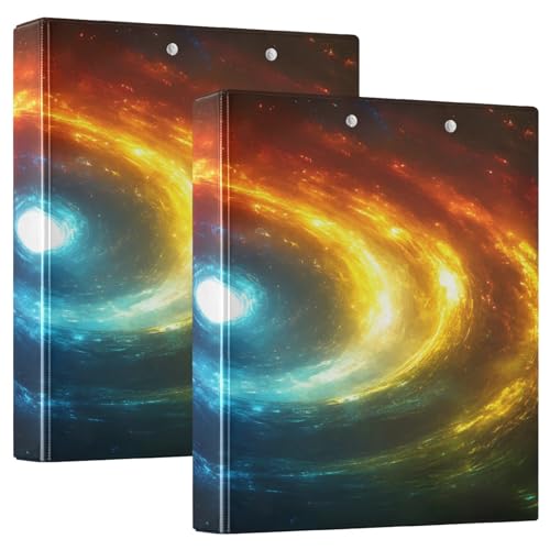 3 Ringbücher Notizbuch Binder Aktenordner Grün Blau Gelb Rot Neon Dünne Linien Wirbel für Dokumentenorganisation zu Hause, Schule oder Büro von ISAOA