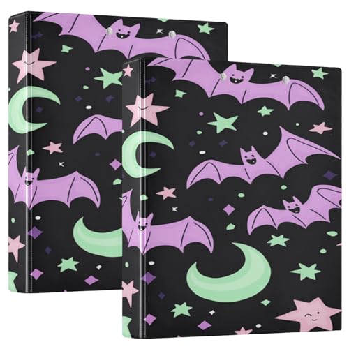 3 Ringbücher Notizbuch Binder Aktenordner Grün Mond Stern Lila Fledermäuse für Dokumentenorganisation zu Hause, in der Schule oder im Büro 3 Ringbücher Notizbuch Binder Aktenordner Grün Mond Stern Lila Fledermäuse für Dokumentenorganisation zu Hause, in der Schule oder im Büro von ISAOA