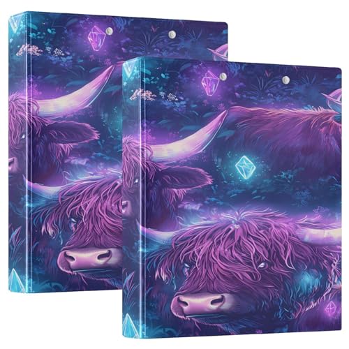 3 Ringbücher Notizbuch Binder Aktenordner Lila Hochlandrinder für Dokumentenorganisation zu Hause, in der Schule oder im Büro 3 Ringbücher Notizbuch Binder Aktenordner Lila Hochlandrinder für Dokumentenorganisation zu Hause, in der Schule oder im Büro von ISAOA
