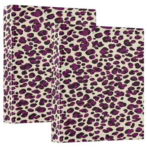 3 Ringbücher Notizbuch Binder Aktenordner Lila Schwarz Leopard für Dokumentenorganisation zu Hause, Schule oder Büro von ISAOA
