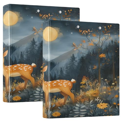 3 Ringbücher Notizbuch Binder Aktenordner Little Deer Moon für Dokumentenorganisation zu Hause, in der Schule oder im Büro von ISAOA