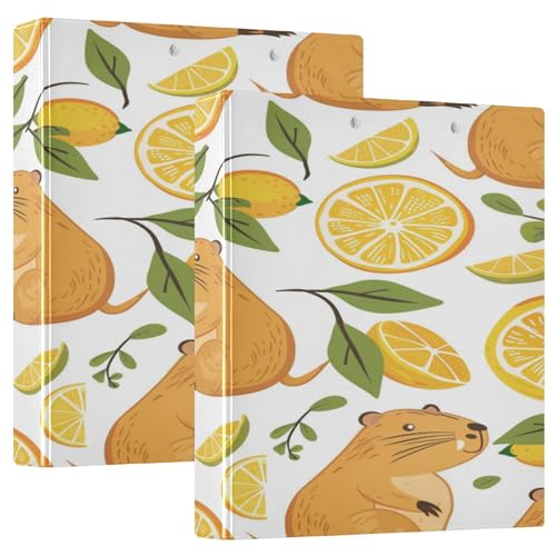 3 Ringbücher Notizbuch Binder Aktenordner Lustige Baby Capybaras Zitronenstücke für Dokumentenorganisation zu Hause, in der Schule oder im Büro 3 Ringbücher Notizbuch Binder Aktenordner Lustige Baby Capybaras Zitronenstücke für Dokumentenorganisation zu Hause, in der Schule oder im Büro von ISAOA