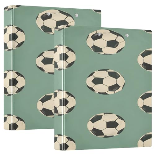 3 Ringbücher Notizbuch Binder Aktenordner Mint Vintage Fußball für Dokumentenorganisation zu Hause, in der Schule oder im Büro von ISAOA