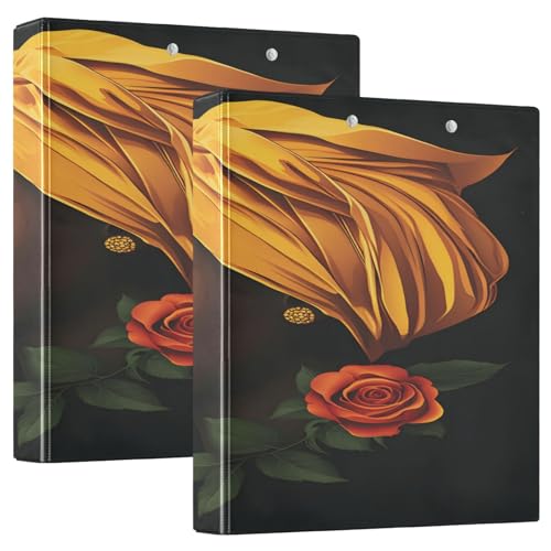 3 Ringbücher Notizbuch Binder Aktenordner Roes und Mädchen für die Dokumentenorganisation zu Hause, in der Schule oder im Büro von ISAOA