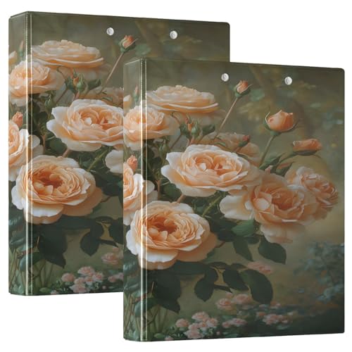 3 Ringbücher Notizbuch Binder Aktenordner Rosa Blume für Dokumentenorganisation zu Hause, in der Schule oder im Büro von ISAOA