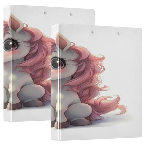 3 Ringbücher Notizbuch Binder Aktenordner Rosa Haar Einhorn für Dokumentenorganisation zu Hause, Schule oder Büro von ISAOA