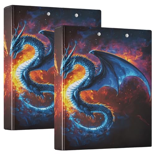 3 Ringbücher Notizbuch Binder Aktenordner Swing Zwei Feuerdrachen für die Dokumentenorganisation zu Hause, in der Schule oder im Büro von ISAOA