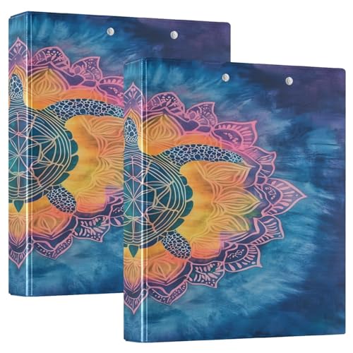 3 Ringbücher Notizbuch Binder Aktenordner Turtle Tie Dye Mandala für Dokumentenorganisation zu Hause, in der Schule oder im Büro 3 Ringbücher Notizbuch Binder Aktenordner Turtle Tie Dye Mandala für Dokumentenorganisation zu Hause, in der Schule oder im Büro von ISAOA