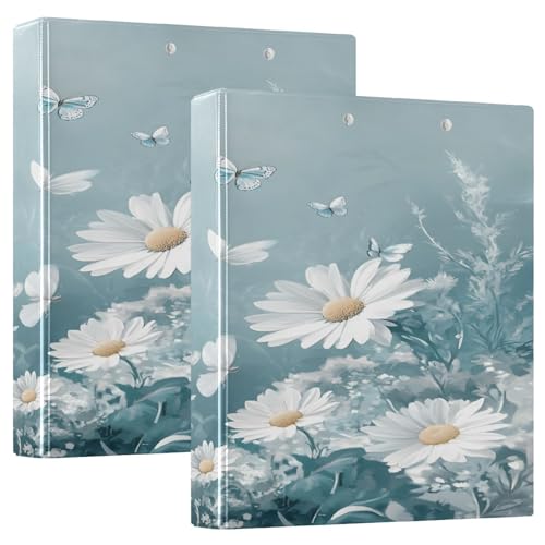 3 Ringbücher Notizbuch Binder Aktenordner Weiß Gänseblümchen Blume Schmetterling für Dokumentenorganisation zu Hause, in der Schule oder im Büro 3 Ringbücher Notizbuch Binder Aktenordner Weiß Gänseblümchen Blume Schmetterling für Dokumentenorganisation zu Hause, in der Schule oder im Büro von ISAOA