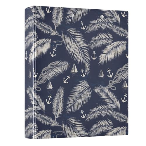 Anchor Palmblatt-Muster, 3-Ringbuch, 3,8 cm, runder Ringbuch, Sichtbuch, hält 200 Dokumente, für Zuhause, Schule, Büro Anchor Palmblatt-Muster, 3-Ringbuch, 3,8 cm, runder Ringbuch, Sichtbuch, hält 200 Dokumente, für Zuhause, Schule, Büro von ISAOA