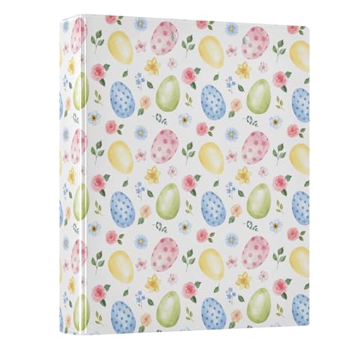 Aquarell-Ostereier, Frühlingsblumen, 3-Ringbuch, 3,8 cm, runder Ringbuch, Sichtbuch, hält 200 Dokumente, für Zuhause, Schule, Büro Aquarell-Ostereier, Frühlingsblumen, 3-Ringbuch, 3,8 cm, runder Ringbuch, Sichtbuch, hält 200 Dokumente, für Zuhause, Schule, Büro von ISAOA