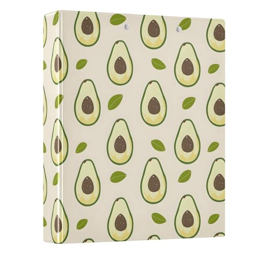 Avocado-Obstblätter, 3-Ringbuch, 3,8 cm, runder Ringbuch, Sichtbuch, hält 200 Dokumente, für Zuhause, Schule, Büro Avocado-Obstblätter, 3-Ringbuch, 3,8 cm, runder Ringbuch, Sichtbuch, hält 200 Dokumente, für Zuhause, Schule, Büro von ISAOA