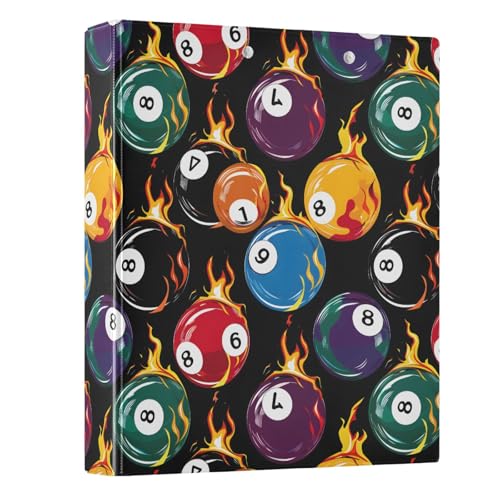 Billiard Fire 3-Ringbuch, 3,8 cm, runder Ringbuch, Sichtbuch, hält 200 Dokumente, für Zuhause, Schule, Büro Billiard Fire 3-Ringbuch, 3,8 cm, runder Ringbuch, Sichtbuch, hält 200 Dokumente, für Zuhause, Schule, Büro von ISAOA