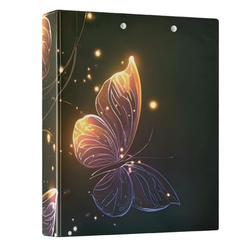 Glowing Butterfly Ringbuch mit 3 Ringen, 3,8 cm, rund, Sichtbuch, hält 200 Dokumente, für Zuhause, Schule, Büro Glowing Butterfly Ringbuch mit 3 Ringen, 3,8 cm, rund, Sichtbuch, hält 200 Dokumente, für Zuhause, Schule, Büro von ISAOA