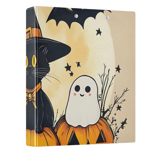 Halloween Cat 3-Ringbuch, 3,8 cm, runder Ringbuch, Sichtbuch, hält 200 Dokumente, für Zuhause, Schule, Büro Halloween Cat 3-Ringbuch, 3,8 cm, runder Ringbuch, Sichtbuch, hält 200 Dokumente, für Zuhause, Schule, Büro von ISAOA
