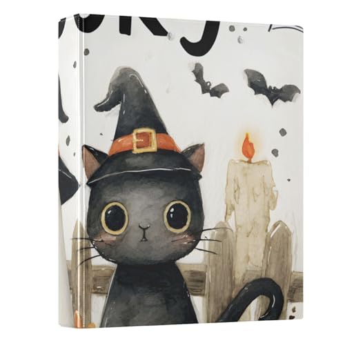 Halloween Ghosts and Black Cats 3-Ringbuch, 3,8 cm, runder Ringbuch, Sichtbuch, hält 200 Dokumente, für Zuhause, Schule, Büro Halloween Ghosts and Black Cats 3-Ringbuch, 3,8 cm, runder Ringbuch, Sichtbuch, hält 200 Dokumente, für Zuhause, Schule, Büro von ISAOA