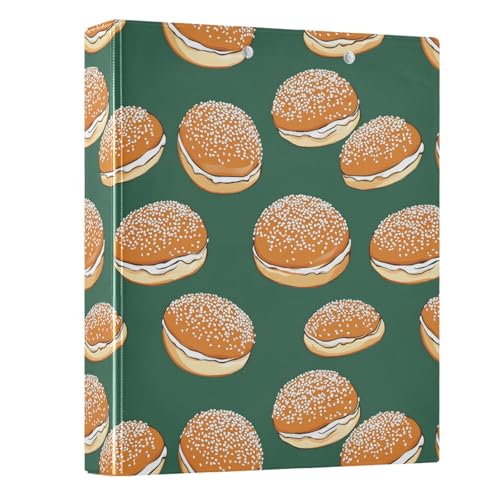 Hamburger auf grünem Hintergrund, 3-Ringbuch, 3,8 cm, runder Ringbuch, Sichtbuch, hält 200 Dokumente, für Zuhause, Schule, Büro Hamburger auf grünem Hintergrund, 3-Ringbuch, 3,8 cm, runder Ringbuch, Sichtbuch, hält 200 Dokumente, für Zuhause, Schule, Büro von ISAOA