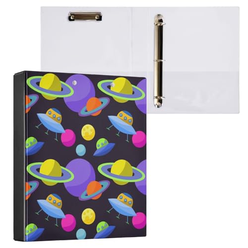 ISAOA Bright Cosmic nahtloser gemusterter Ordner mit 3 transparenten Innentaschen, 3,8 cm Drei-Ring-Ordner, hält bis zu 200 Blatt, 27 x 32 cm, A4-Ringbuch ISAOA Bright Cosmic nahtloser gemusterter Ordner mit 3 transparenten Innentaschen, 3,8 cm Drei-Ring-Ordner, hält bis zu 200 Blatt, 27 x 32 cm, A4-Ringbuch von ISAOA