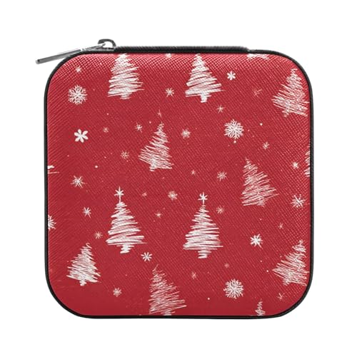 ISAOA Handgezeichnete Schmuckschatulle mit Weihnachtsbaum-Linien, klein, tragbar, Reise-Schmuckkästchen, PU-Leder, Reise-Organizer, Box, Ringe, Ohrringe, Halsketten, Aufbewahrungsbox für Frauen ISAOA Handgezeichnete Schmuckschatulle mit Weihnachtsbaum-Linien, klein, tragbar, Reise-Schmuckkästchen, PU-Leder, Reise-Organizer, Box, Ringe, Ohrringe, Halsketten, Aufbewahrungsbox für Frauen von ISAOA