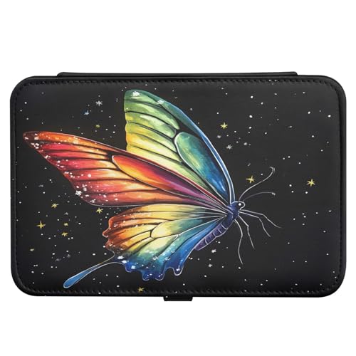 ISAOA Reise-Schmuckschatulle – PU-Leder, tragbare Schmuck-Aufbewahrungsbox mit herausnehmbarem Tablett, bunter Schmetterling, Sternenhimmel für Ringe, Ohrringe, Halsketten ISAOA Reise-Schmuckschatulle – PU-Leder, tragbare Schmuck-Aufbewahrungsbox mit herausnehmbarem Tablett, bunter Schmetterling, Sternenhimmel für Ringe, Ohrringe, Halsketten von ISAOA