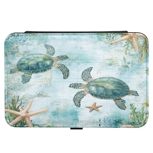 ISAOA Reise-Schmuckschatulle – PU-Leder, tragbare Schmuck-Aufbewahrungsbox mit herausnehmbarem Tablett, zwei Schildkröten, Seestern, Meer, für Ringe, Ohrringe, Halsketten ISAOA Reise-Schmuckschatulle – PU-Leder, tragbare Schmuck-Aufbewahrungsbox mit herausnehmbarem Tablett, zwei Schildkröten, Seestern, Meer, für Ringe, Ohrringe, Halsketten von ISAOA