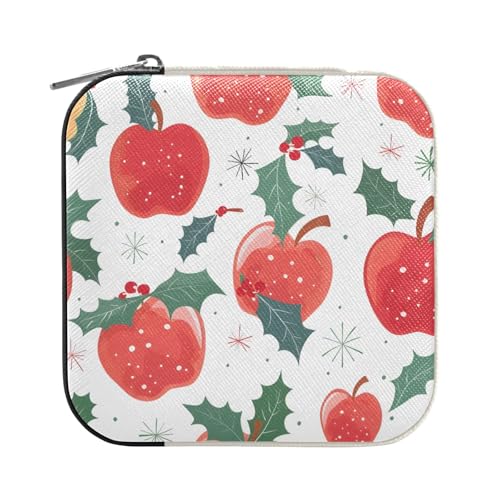 ISAOA Schmuckkästchen mit Apfelschneemuster, klein, tragbar, Reise-Schmuckschatulle, PU-Leder, Reise-Organizer, Aufbewahrungsbox, für Ringe, Ohrringe, Halsketten, Aufbewahrungsbox für Damen, Mädchen ISAOA Schmuckkästchen mit Apfelschneemuster, klein, tragbar, Reise-Schmuckschatulle, PU-Leder, Reise-Organizer, Aufbewahrungsbox, für Ringe, Ohrringe, Halsketten, Aufbewahrungsbox für Damen, Mädchen von ISAOA