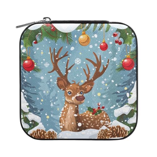 ISAOA Schmuckkästchen mit Rentier-Weihnachtsschmuck, Stechpalmen-Schnee, klein, tragbar, Reise-Schmuckschatulle, PU-Leder, Schmuck-Reise-Organizer, Box, Ringe, Ohrringe, Halsketten, Aufbewahrungsbox ISAOA Schmuckkästchen mit Rentier-Weihnachtsschmuck, Stechpalmen-Schnee, klein, tragbar, Reise-Schmuckschatulle, PU-Leder, Schmuck-Reise-Organizer, Box, Ringe, Ohrringe, Halsketten, Aufbewahrungsbox von ISAOA