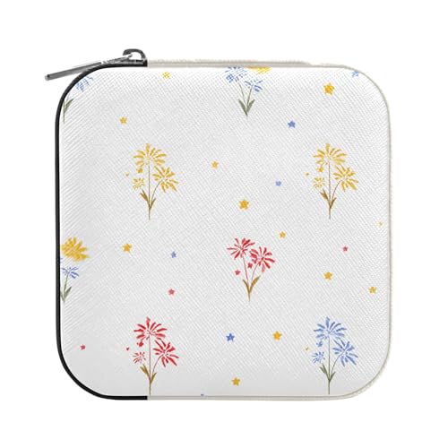 ISAOA Schmuckkästchen mit kleinem Blumenmuster, kleine tragbare Reise-Schmuckschatulle, PU-Leder, Schmuck-Reise-Organizer, Aufbewahrungsbox, für Ringe, Ohrringe, Halsketten, Aufbewahrungsbox für ISAOA Schmuckkästchen mit kleinem Blumenmuster, kleine tragbare Reise-Schmuckschatulle, PU-Leder, Schmuck-Reise-Organizer, Aufbewahrungsbox, für Ringe, Ohrringe, Halsketten, Aufbewahrungsbox für von ISAOA