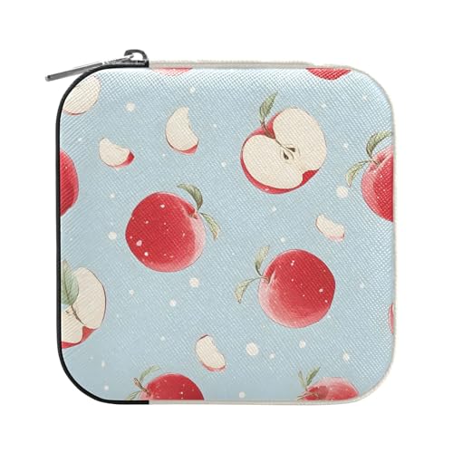 ISAOA Schmuckkästchen mit niedlichem Apfelscheiben-Muster, klein, tragbar, Reise-Schmuckschatulle, PU-Leder, Schmuck-Reise-Organizer, Box, Ringe, Ohrringe, Halsketten, Aufbewahrungsbox für Frauen und ISAOA Schmuckkästchen mit niedlichem Apfelscheiben-Muster, klein, tragbar, Reise-Schmuckschatulle, PU-Leder, Schmuck-Reise-Organizer, Box, Ringe, Ohrringe, Halsketten, Aufbewahrungsbox für Frauen und von ISAOA
