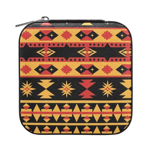 ISAOA Schmuckschatulle mit Aztekenmuster, geometrischer abstrakter Druck, klein, tragbar, Reise-Schmuckschatulle, Reise-Organizer, Aufbewahrungsbox, für Ringe, Ohrringe, Halsketten, für Damen, Mädchen ISAOA Schmuckschatulle mit Aztekenmuster, geometrischer abstrakter Druck, klein, tragbar, Reise-Schmuckschatulle, Reise-Organizer, Aufbewahrungsbox, für Ringe, Ohrringe, Halsketten, für Damen, Mädchen von ISAOA