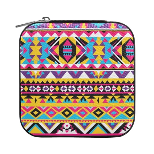 ISAOA Schmuckschatulle mit Aztekenmuster, geometrisches abstraktes Muster, klein, tragbar, Reise-Schmuckschatulle, Reise-Organizer, Aufbewahrungsbox, für Ringe, Ohrringe, Halsketten, für Damen ISAOA Schmuckschatulle mit Aztekenmuster, geometrisches abstraktes Muster, klein, tragbar, Reise-Schmuckschatulle, Reise-Organizer, Aufbewahrungsbox, für Ringe, Ohrringe, Halsketten, für Damen von ISAOA