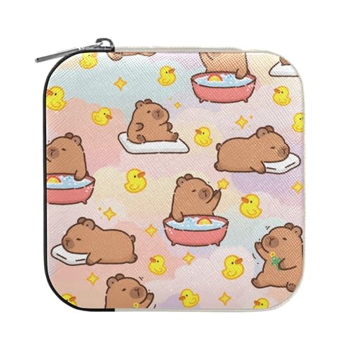 ISAOA Schmuckschatulle mit Cartoon-Entenmuster, klein, tragbar, Reise-Schmuckkästchen, PU-Leder, Reise-Organizer, Aufbewahrungsbox, Ringe, Ohrringe, Halsketten, Aufbewahrungsbox für Damen, Mädchen ISAOA Schmuckschatulle mit Cartoon-Entenmuster, klein, tragbar, Reise-Schmuckkästchen, PU-Leder, Reise-Organizer, Aufbewahrungsbox, Ringe, Ohrringe, Halsketten, Aufbewahrungsbox für Damen, Mädchen von ISAOA
