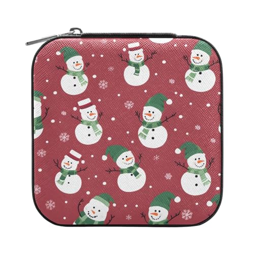 ISAOA Schmuckschatulle mit Cartoon-Schneemänner-Motiv, klein, tragbar, Reise-Schmuckkästchen, PU-Leder, Reise-Organizer, Box, Ringe, Ohrringe, Halsketten, Aufbewahrungsbox für Frauen und Mädchen ISAOA Schmuckschatulle mit Cartoon-Schneemänner-Motiv, klein, tragbar, Reise-Schmuckkästchen, PU-Leder, Reise-Organizer, Box, Ringe, Ohrringe, Halsketten, Aufbewahrungsbox für Frauen und Mädchen von ISAOA