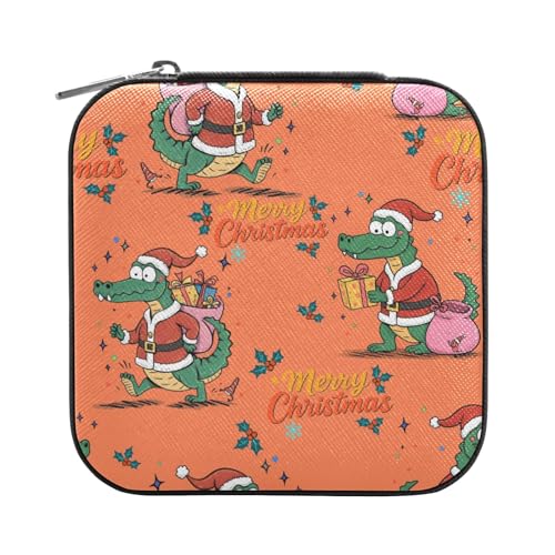 ISAOA Schmuckschatulle mit weihnachtlichem Krokodilmuster, klein, tragbar, Reise-Schmuckkästchen, PU-Leder, Reise-Organizer, Aufbewahrungsbox, Ringe, Ohrringe, Halsketten, Aufbewahrungsbox für Damen ISAOA Schmuckschatulle mit weihnachtlichem Krokodilmuster, klein, tragbar, Reise-Schmuckkästchen, PU-Leder, Reise-Organizer, Aufbewahrungsbox, Ringe, Ohrringe, Halsketten, Aufbewahrungsbox für Damen von ISAOA