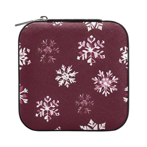 ISAOA Schöne Schmuckschatulle mit Schneeflockenmuster, klein, tragbar, Reise-Schmuckkästchen, PU-Leder, Reise-Organizer, Box, Ringe, Ohrringe, Halsketten, Aufbewahrungsbox für Damen, Mädchen ISAOA Schöne Schmuckschatulle mit Schneeflockenmuster, klein, tragbar, Reise-Schmuckkästchen, PU-Leder, Reise-Organizer, Box, Ringe, Ohrringe, Halsketten, Aufbewahrungsbox für Damen, Mädchen von ISAOA
