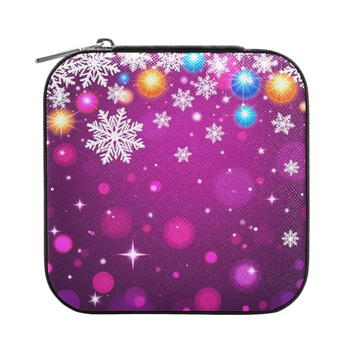 ISAOA Schöne lila Schneeflocken Kugeln Schmuckschatulle klein tragbar Reise Schmuckschatulle PU-Leder Schmuck Reise Organizer Fall Ringe Ohrringe Halskette Aufbewahrungsbox für Frauen Mädchen ISAOA Schöne lila Schneeflocken Kugeln Schmuckschatulle klein tragbar Reise Schmuckschatulle PU-Leder Schmuck Reise Organizer Fall Ringe Ohrringe Halskette Aufbewahrungsbox für Frauen Mädchen von ISAOA