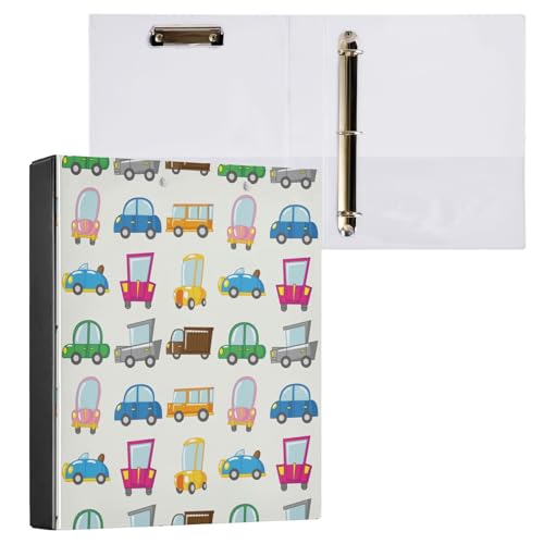 ISAOA Schulbusordner für Kinder, mit 3 transparenten Innentaschen, 3,8 cm Drei-Ringordner, hält bis zu 200 Blatt, 27 x 32 cm, A4-Ringordner für Büro- und Schulbedarf von ISAOA
