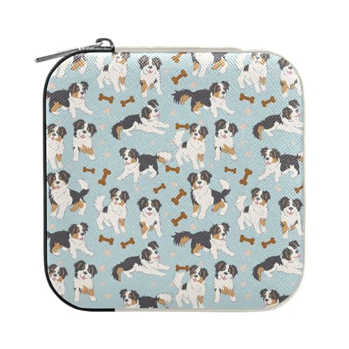 ISAOA Süße Schmuckschatulle mit Cartoon-Schäferhund, klein, tragbar, Reise-Schmuckkästchen, PU-Leder, Reise-Organizer, Box, Ringe, Ohrringe, Halsketten, Aufbewahrungsbox für Frauen und Mädchen ISAOA Süße Schmuckschatulle mit Cartoon-Schäferhund, klein, tragbar, Reise-Schmuckkästchen, PU-Leder, Reise-Organizer, Box, Ringe, Ohrringe, Halsketten, Aufbewahrungsbox für Frauen und Mädchen von ISAOA