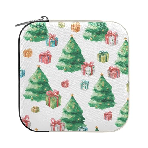 ISAOA Weihnachtsbaum mit Geschenk-Schmuckschatulle, kleine tragbare Reise-Schmuckschatulle, PU-Leder, Schmuck-Reise-Organizer, Box, Ringe, Ohrringe, Halsketten, Aufbewahrungsbox für Frauen und Mädchen ISAOA Weihnachtsbaum mit Geschenk-Schmuckschatulle, kleine tragbare Reise-Schmuckschatulle, PU-Leder, Schmuck-Reise-Organizer, Box, Ringe, Ohrringe, Halsketten, Aufbewahrungsbox für Frauen und Mädchen von ISAOA