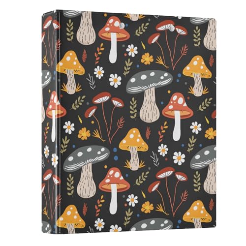 Mushroom and Flower 3-Ringbuch mit 3 Ringen, 3,8 cm, runder Ringbuch, Sichtbuch, hält 200 Dokumente, für Zuhause, Schule, Büro Mushroom and Flower 3-Ringbuch mit 3 Ringen, 3,8 cm, runder Ringbuch, Sichtbuch, hält 200 Dokumente, für Zuhause, Schule, Büro von ISAOA