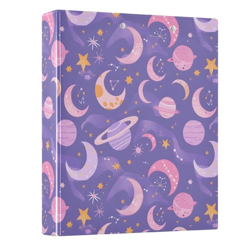 Purple Moons Planet Pattern 3-Ringbuch 3,8 cm runder Ringordner für 200 Dokumente für Zuhause, Schule, Büro Purple Moons Planet Pattern 3-Ringbuch 3,8 cm runder Ringordner für 200 Dokumente für Zuhause, Schule, Büro von ISAOA