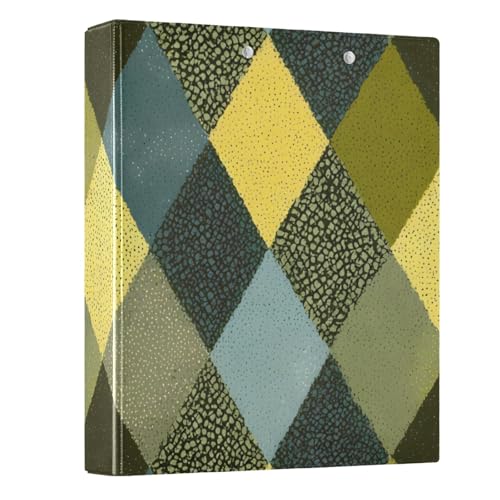 Ringbuch mit 3 Ringen, 3,8 cm, Diamantkaromuster, 3,8 cm, runder Ringbuch, Sichtbuch, hält 200 Dokumente, für Zuhause, Schule, Büro Ringbuch mit 3 Ringen, 3,8 cm, Diamantkaromuster, 3,8 cm, runder Ringbuch, Sichtbuch, hält 200 Dokumente, für Zuhause, Schule, Büro von ISAOA