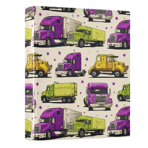 Ringbuch mit 3 Ringen, 3,8 cm, Motiv: Truck-Sterne, 3,8 cm, rund, Sichtbuch, hält 200 Dokumente, für Zuhause, Schule, Büro Ringbuch mit 3 Ringen, 3,8 cm, Motiv: Truck-Sterne, 3,8 cm, rund, Sichtbuch, hält 200 Dokumente, für Zuhause, Schule, Büro von ISAOA