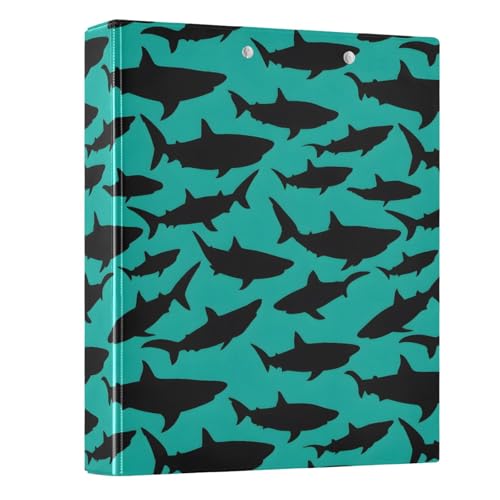 Ringbuch mit 3 Ringen, 3 Ringe, 3,8 cm, Schwarz, Haifisch-Silhouette, für 200 Dokumente, für Zuhause, Schule, Büro Ringbuch mit 3 Ringen, 3 Ringe, 3,8 cm, Schwarz, Haifisch-Silhouette, für 200 Dokumente, für Zuhause, Schule, Büro von ISAOA