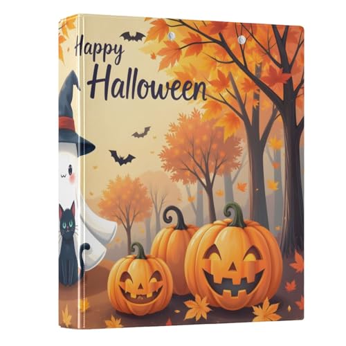 Ringbuch mit 3 Ringen, Ahornblätter, Geister, Kürbis, 3,8 cm, runder Ringbuch, Sichtbuch, hält 200 Dokumente, für Zuhause, Schule, Büro Ringbuch mit 3 Ringen, Ahornblätter, Geister, Kürbis, 3,8 cm, runder Ringbuch, Sichtbuch, hält 200 Dokumente, für Zuhause, Schule, Büro von ISAOA